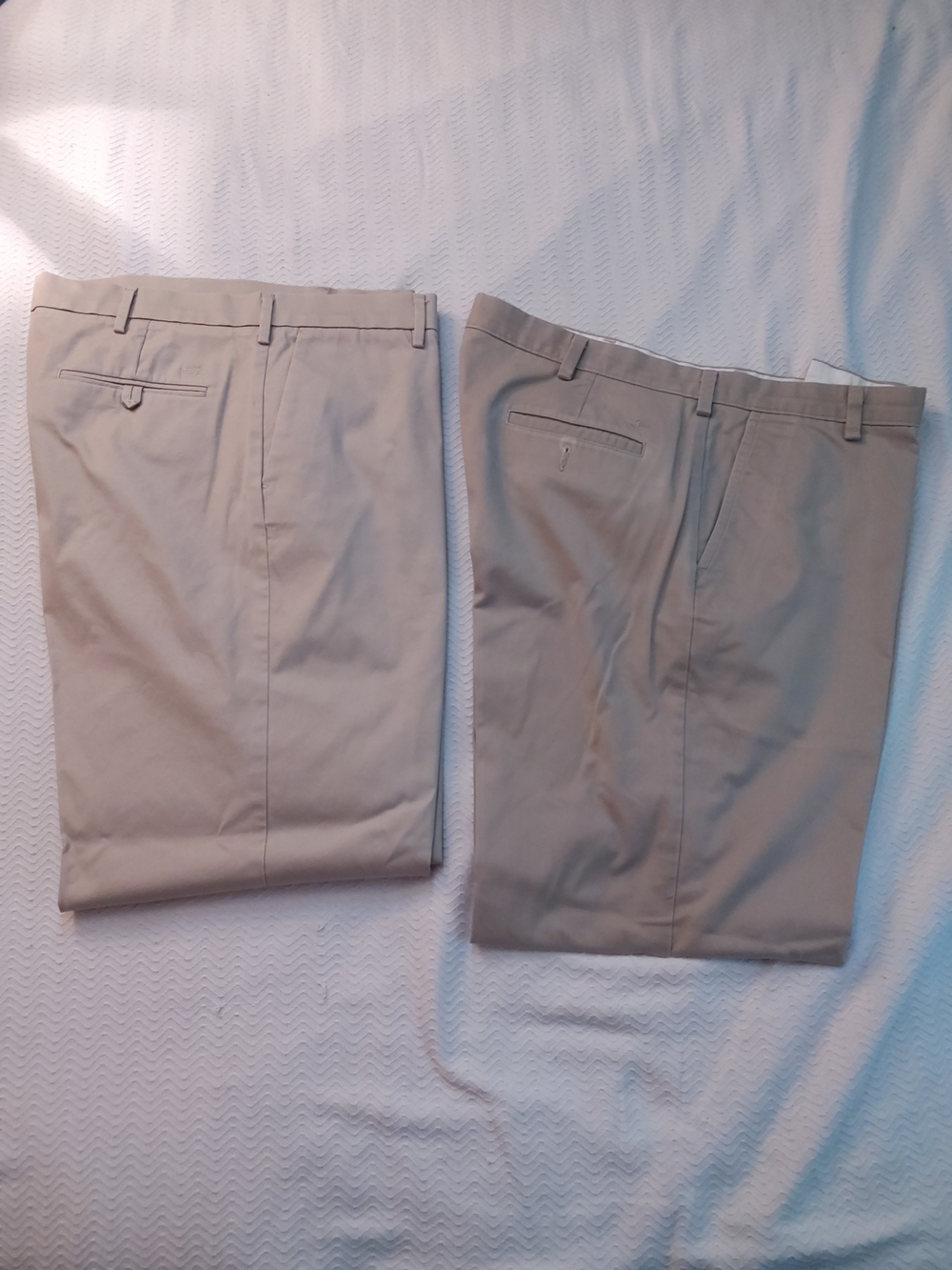 2 Pairs Dockers Khakis Pants 40x32 Beige Casual Regular Fit Flat Front Cotton